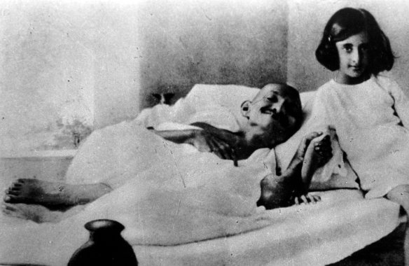 Gandhi during one of his hunger strikes